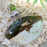 Green Chalcedony and Peridot Pendant~JSSGCP04