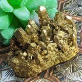 Gold Aura Quartz Cluster~CRGAQC05