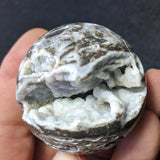 Sphalerite & Druzy in Jasper Sphere- CRSPHDS2