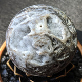 Sphalerite & Druzy in Jasper Sphere- CRSPHDS6