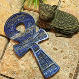 Lapis Lazuli AnkH W/ Hieroglyphs~ CRLAPANK5