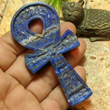Lapis Lazuli AnkH W/ Hieroglyphs~ CRLAPANK5