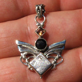 Meteorite, Onyx, Smoky Quartz Pendant JMET01