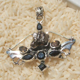 Meteorite, Onyx, Smoky Quartz Pendant JMET04