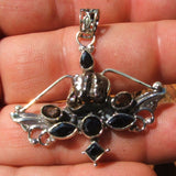 Meteorite, Onyx, Smoky Quartz Pendant JMET04