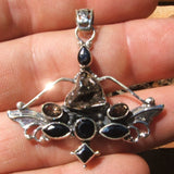 Meteorite, Onyx, Smoky Quartz Pendant JMET07