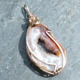 Wire Wrapped Agate Slice Pendant