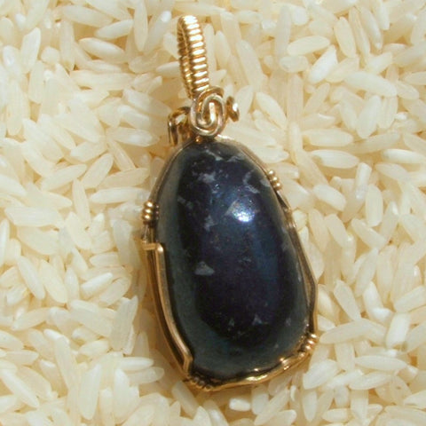 Wire Wrapped Covellite Pendant