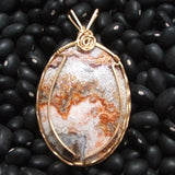 Wire Wrapped Lace Agate Pendant