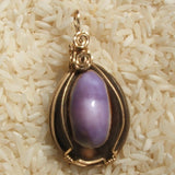 Wire Wrapped Purple Cowrie Shell Pendant