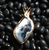 Wire Wrapped Merlinite Dendritic Opal Pendant