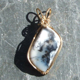 Wire Wrapped Merlinite Dendritic Opal Pendant