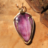 Wire Wrapped Spiny Oyster Shell Pendant JWR0039