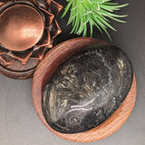 Garnet in Arfvedsonite Palm Stone~CRARFPS5