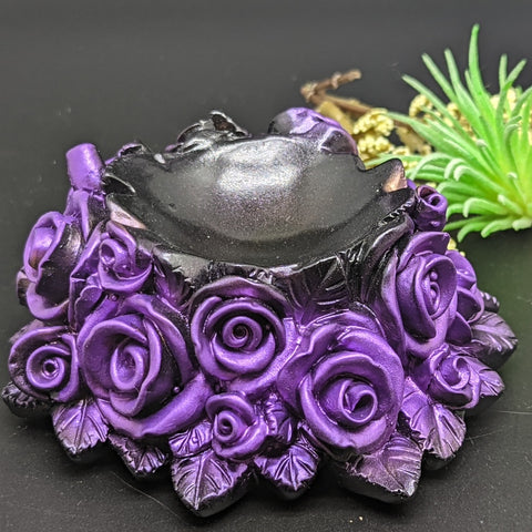 Purple Roses Sphere Stand~Resin~CRCSPHRR