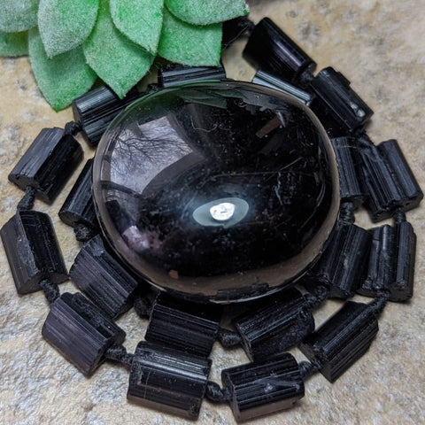 Black Tourmaline Palm Stone~CRBTPS01