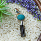 Black Tourmaline & Turquoise Pendant- JSSBTTUR