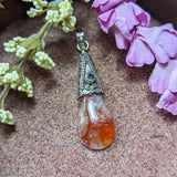 Red Hematoid Quartz & Mystic Topaz Pendant~JSSRHQMT