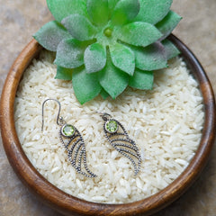 Peridot Angel Wing Earrings~ JPERAWER