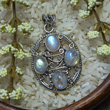 Rainbow Moonstone Pendant~JSSRMP02