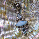 Larimar & Blue Topaz Pendant~JSSLBT01