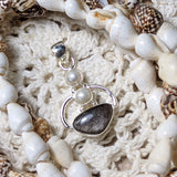 Silver Sheen Obsidian & Pearl Pendant~JSSGSOPP