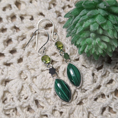 Malachite & Peridot Earrings- JSSMALPE
