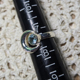 Blue Topaz Moon Ring ~Size 7 1/2~ JSSBTMN1