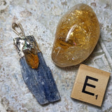 Blue Kyanite & Citrine Pendant~JSPBKYCT