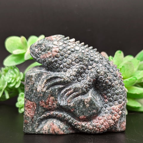 Unakite Lizard Carving~ CRULCAR1
