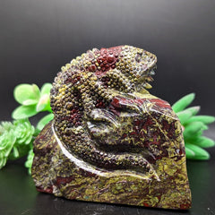 Dragon Stone Lizard Carving~CRDSLCV3