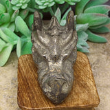 Pyrite Dragon Skull Carving~CRPYRDSC