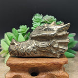 Pyrite Dragon Skull Carving~CRPYRDSC