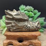 Pyrite Dragon Skull Carving~CRPYRDSC