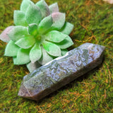 Moss Agate Druzy Wand~CRMADW03