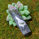 Moss Agate Druzy Wand~CRMADW03