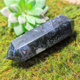 Moss Agate Druzy Wand~CRMADW05