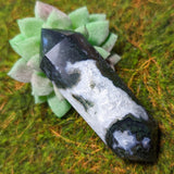 Moss Agate Druzy Wand~CRMADW05