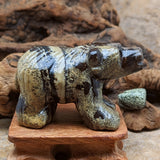 Dendritic Jasper Bear Carving~CRDJBC02