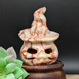Marble Pumpkin in Witches Hat Carving~CRMPPWHC