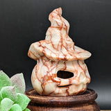 Marble Pumpkin in Witches Hat Carving~CRMPPWHC