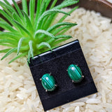 Malachite Post Earrings-Oval~JSSMLOE1