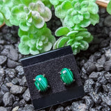 Malachite Post Earrings-Oval~JSSMLOE1