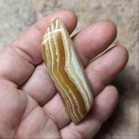 Yellow Calcite Palm Stone~CRYCPS06