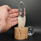 Polished Quartz Crystal in Wood Stand~CRQCWS29