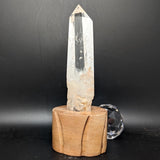 Polished Quartz Crystal in Wood Stand~CRQCWS29