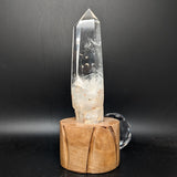 Polished Quartz Crystal in Wood Stand~CRQCWS29