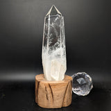 Polished Quartz Crystal in Wood Stand~CRQCWS31