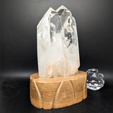 Polished Triplet Quartz Crystal in Wood Stand~CRQCWS32