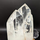 Polished Triplet Quartz Crystal in Wood Stand~CRQCWS32